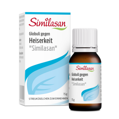 Sie sehen eine Packung Globuli gegen Heiserkeit „Similasan“, Produktbild: 01 Globuli gegen Heiserkeit „Similasan“, A-Nr.: 2425525 - 01