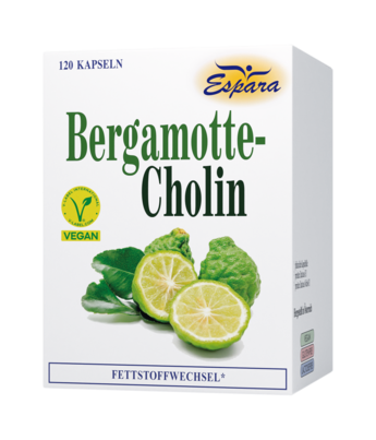 Sie sehen eine Packung Espara Bergamotte-Cholin Kapseln, Produktbild: 01 Espara Bergamotte-Cholin Kapseln, A-Nr.: 5373562 - 01