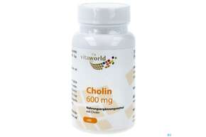 Cholin Kapseln/600mg +cholin- Bitartat Bioverfuegbark. Hoch Vita World 60st, A-Nr.: 5608976 - 01