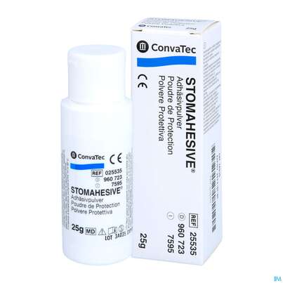 Sie sehen eine Packung Convatec Stomahesive Adhäsivpulver 25g, Produktbild: 02 Convatec Stomahesive Adhäsivpulver 25g, A-Nr.: 0582137 - 02