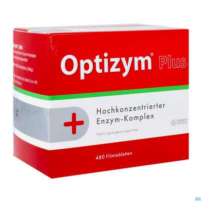 Sie sehen eine Packung Optizym Filmtabl Hochkonzentrierter Enzym Komplex 480st, Produktbild: 02 Optizym Filmtabl Hochkonzentrierter Enzym Komplex 480st, A-Nr.: 4828167 - 02