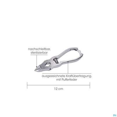 Sie sehen eine Packung Nagel Zange Canal Rostfrei Uebersetzung 12cm 3100- 1st, Produktbild: 02 Nagel Zange Canal Rostfrei Uebersetzung 12cm 3100- 1st, A-Nr.: 4786606 - 02