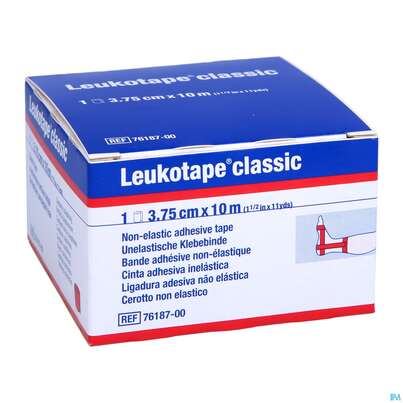 Sie sehen eine Packung Tape Leukotape Classic 10mx 3,75cm Rot 1st, Produktbild: 03 Tape Leukotape Classic 10mx 3,75cm Rot 1st, A-Nr.: 1561338 - 03