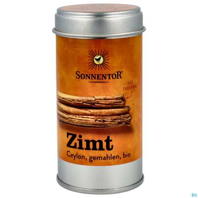 Sie sehen eine Packung Sonnentor Gewuerz/bio Zimt Ceylon Gemahlen Dose 07734 40g, Produktbild: 01 Sonnentor Gewuerz/bio Zimt Ceylon Gemahlen Dose 07734 40g, A-Nr.: 3391136 - 01