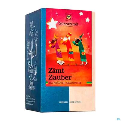 Sie sehen eine Packung Sonnentor Tee/bio Zimt Zauber Doppelkammerbtl 02597 18st, Produktbild: 03 Sonnentor Tee/bio Zimt Zauber Doppelkammerbtl 02597 18st, A-Nr.: 5056181 - 03