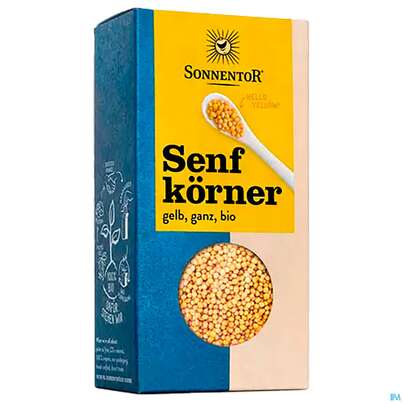 Sie sehen eine Packung Sonnentor Bio Senfkoerner Gelb 00774 120g, Produktbild: 01 Sonnentor Bio Senfkoerner Gelb 00774 120g, A-Nr.: 3391343 - 01
