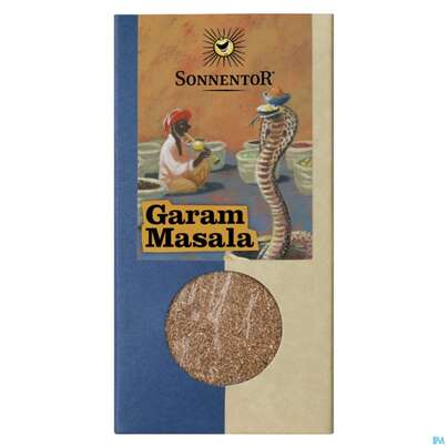Sie sehen eine Packung Sonnentor Gewuerzmischung/bio Garam Masala 00641 55g, Produktbild: 02 Sonnentor Gewuerzmischung/bio Garam Masala 00641 55g, A-Nr.: 5729935 - 02