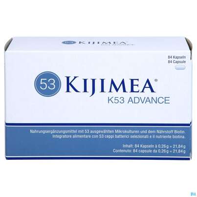 Sie sehen eine Packung Kijimea Kapseln K53/advance 84st, Produktbild: 01 Kijimea Kapseln K53/advance 84st, A-Nr.: 5718110 - 01