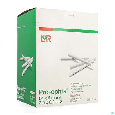 Sie sehen eine Packung Augenstaebchen Pro-ophta 5x 66mm Steril 400st, Produktbild: 03 Augenstaebchen Pro-ophta 5x 66mm Steril 400st, A-Nr.: 1519276 - 03