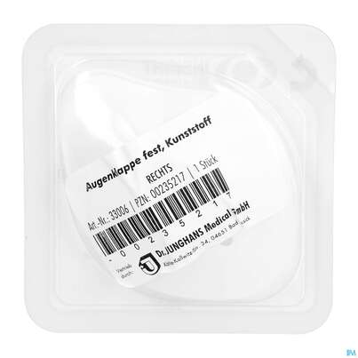 Sie sehen eine Packung Augenklappen -healthcare24 Kunststoff Rechts Ju 33 1st, Produktbild: 01 Augenklappen -healthcare24 Kunststoff Rechts Ju 33 1st, A-Nr.: 2801477 - 01