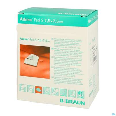 Sie sehen eine Packung Askina Pad S 7,5x 7,5cm 30st, Produktbild: 03 Askina Pad S 7,5x 7,5cm 30st, A-Nr.: 3091405 - 03