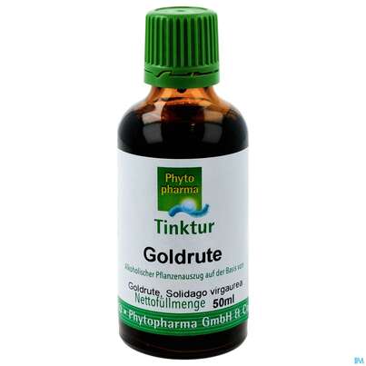 Sie sehen eine Packung Goldrute Tinktur Phytopharma 50ml, Produktbild: 01 Goldrute Tinktur Phytopharma 50ml, A-Nr.: 3107690 - 01