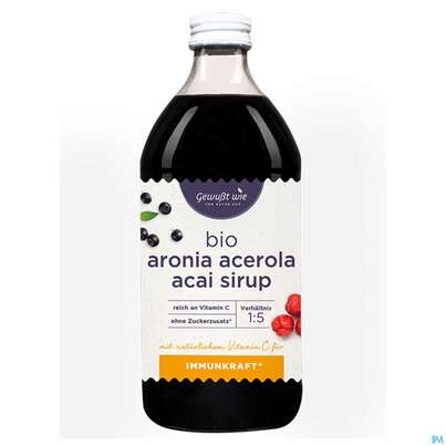 Aronia Acerola Bio Sirup +acai Ohne Zuckerzusatz -gewusst Wie 500ml, A-Nr.: 4109811 - 02