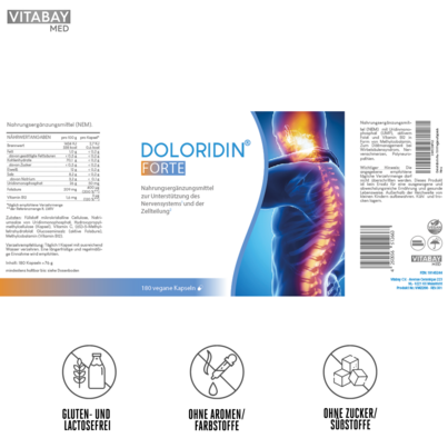 Sie sehen eine Packung Vitabay Doloridin Forte Kapseln, Produktbild: 05 Vitabay Doloridin Forte Kapseln, A-Nr.: 5878670 - 05