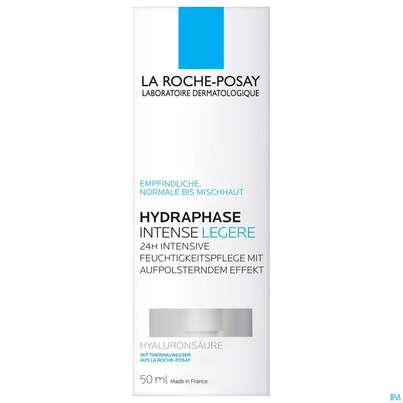 Sie sehen eine Packung La Roche Posay Gesichtspflege Hydraphase/intense Leicht Normale Haut 50ml, Produktbild: 02 La Roche Posay Gesichtspflege Hydraphase/intense Leicht Normale Haut 50ml, A-Nr.: 3443459 - 02