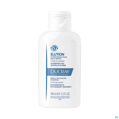 Sie sehen eine Packung Shampoon Ducray Elution 100ml, Produktbild: 04 Shampoon Ducray Elution 100ml, A-Nr.: 5452422 - 04