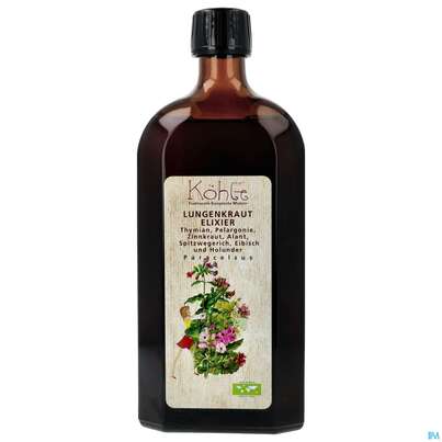 Sie sehen eine Packung Koehle Elixier Paracelsus Lungenkraut 500ml, Produktbild: 01 Koehle Elixier Paracelsus Lungenkraut 500ml, A-Nr.: 3876253 - 01