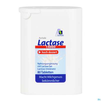 Sie sehen eine Packung Lactase Tabl 14.000 Fcc 80st, Produktbild: 05 Lactase Tabl 14.000 Fcc 80st, A-Nr.: 5296258 - 05