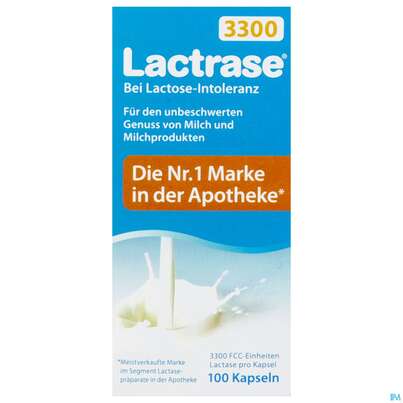 Sie sehen eine Packung Lactrase Kapseln 3.300 Fcc -pro Natura Vegetarisch 100st, Produktbild: 01 Lactrase Kapseln 3.300 Fcc -pro Natura Vegetarisch 100st, A-Nr.: 4545498 - 01