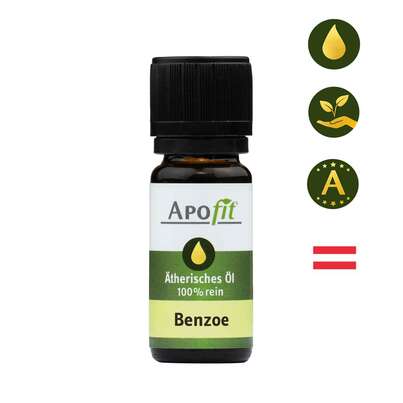 Sie sehen eine Packung APOfit Ätherisches Öl Benzoe absolue 10ml, Produktbild: 03 APOfit Ätherisches Öl Benzoe absolue 10ml, A-Nr.: 4282366 - 03