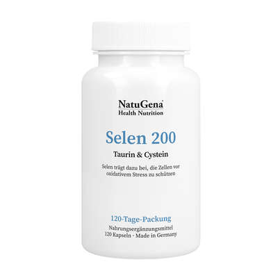 Sie sehen eine Packung NatuGena Selen 200, Produktbild: 01 NatuGena Selen 200, A-Nr.: 5926771 - 01