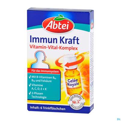 Sie sehen eine Packung Abtei Immunkraft Ampullen 11ml 6st, Produktbild: 02 Abtei Immunkraft Ampullen 11ml 6st, A-Nr.: 4313256 - 02