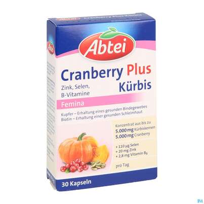 Abtei Kuerbis +cranberry +zink +selen Kapseln 50000 30st, A-Nr.: 3795661 - 03
