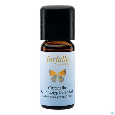 Sie sehen eine Packung Aetherische Oele Farfalla Bio Grand Cru Citronella Geraniol 10ml, Produktbild: 01 Aetherische Oele Farfalla Bio Grand Cru Citronella Geraniol 10ml, A-Nr.: 4865837 - 01