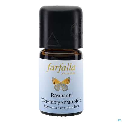 Sie sehen eine Packung Aetherische Oele Farfalla Rosmarin Chemotyp Kampfer Bio 5ml, Produktbild: 02 Aetherische Oele Farfalla Rosmarin Chemotyp Kampfer Bio 5ml, A-Nr.: 5675553 - 02