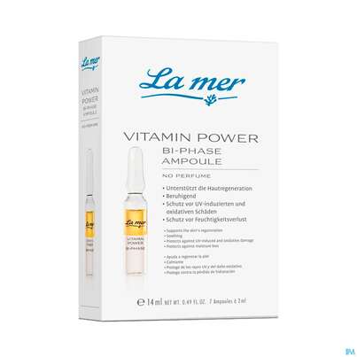 Sie sehen eine Packung Aetherische Oele La Mer Ampulle Vitamin Power 2ml 7st, Produktbild: 01 Aetherische Oele La Mer Ampulle Vitamin Power 2ml 7st, A-Nr.: 5062572 - 01