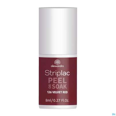Sie sehen eine Packung Alessandro Striplac Velvet Red 8ml, Produktbild: 01 Alessandro Striplac Velvet Red 8ml, A-Nr.: 5191223 - 01