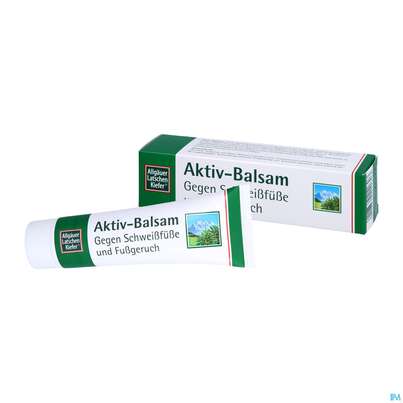 Sie sehen eine Packung Allgäuer Latschenkiefer Aktiv-balsam 50ml, Produktbild: 03 Allgäuer Latschenkiefer Aktiv-balsam 50ml, A-Nr.: 3832770 - 03