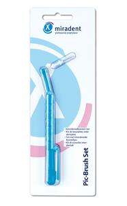 Sie sehen eine Packung Miradent Pic Brush Set mit einer Bürste, Produktbild: 01 Miradent Pic Brush Set mit einer Bürste, A-Nr.: 2866784 - 01