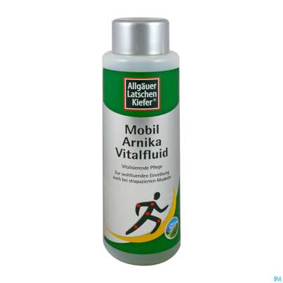 Sie sehen eine Packung Allgäuer Latschenkiefer Arnika Vital Fluid 500ml, Produktbild: 05 Allgäuer Latschenkiefer Arnika Vital Fluid 500ml, A-Nr.: 1436490 - 05
