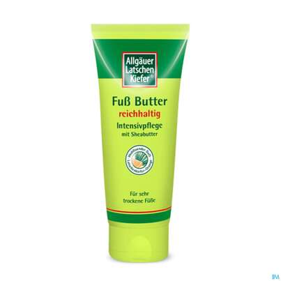 Sie sehen eine Packung Allgäuer Latschenkiefer Fuß Butter 100ml, Produktbild: 01 Allgäuer Latschenkiefer Fuß Butter 100ml, A-Nr.: 4330220 - 01