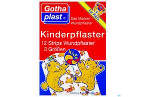 KINDERPFLASTER GOTHAPL STRIPS 3GR 12ST, A-Nr.: 2418293 - 01