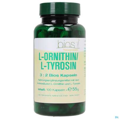 Bios l-ornithin/l-tyrosin 4:3:4 100 Kapseln, A-Nr.: 3892223 - 01