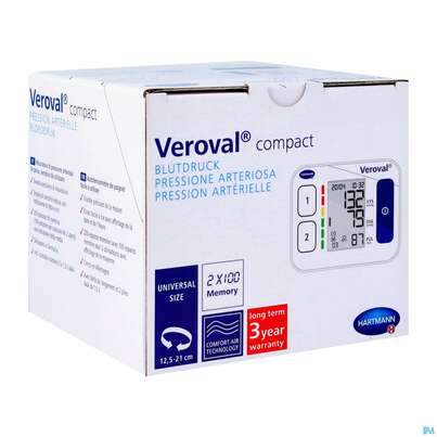 Sie sehen eine Packung Blutdruckmesser Veroval/compact Geraet Handgelenk 1st, Produktbild: 03 Blutdruckmesser Veroval/compact Geraet Handgelenk 1st, A-Nr.: 4897197 - 03