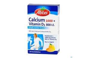 Calcium 1000 Osteo Vital Kautabl Abtei 30st, A-Nr.: 4333626 - 01