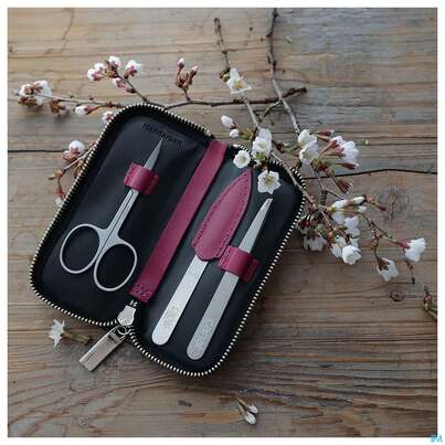 Canal Etui/3-teilig Reissverschluss Rindspaltleder Beere 5384- 1st, A-Nr.: 4857507 - 03