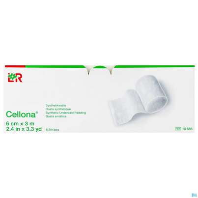 Sie sehen eine Packung Cellona Synthetikwatte 3mx 6cm 6st, Produktbild: 02 Cellona Synthetikwatte 3mx 6cm 6st, A-Nr.: 2388669 - 02
