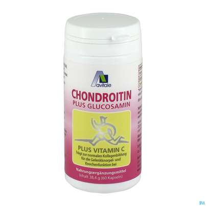 Sie sehen eine Packung Chondroitin Glucosamin Kapseln Avi 60st, Produktbild: 01 Chondroitin Glucosamin Kapseln Avi 60st, A-Nr.: 3831339 - 01