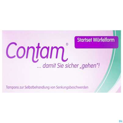 Sie sehen eine Packung Contam Würfeltampons, Produktbild: 01 Contam Würfeltampons, A-Nr.: 4392712 - 01