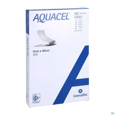 Sie sehen eine Packung Convatec Aquacel Extra 2x45 Cm, Produktbild: 03 Convatec Aquacel Extra 2x45 Cm, A-Nr.: 1811350 - 03