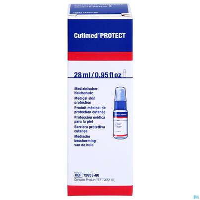 Sie sehen eine Packung Cutimed Protect Spray 28ml 7265300 1st, Produktbild: 01 Cutimed Protect Spray 28ml 7265300 1st, A-Nr.: 3461983 - 01