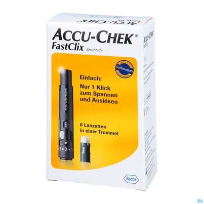 Sie sehen eine Packung Diagnostika U.zubehoer Accu-chek Fastclix/set Stechhilfe +12lanzett C2 69 1pk, Produktbild: 02 Diagnostika U.zubehoer Accu-chek Fastclix/set Stechhilfe +12lanzett C2 69 1pk, A-Nr.: 5161570 - 02