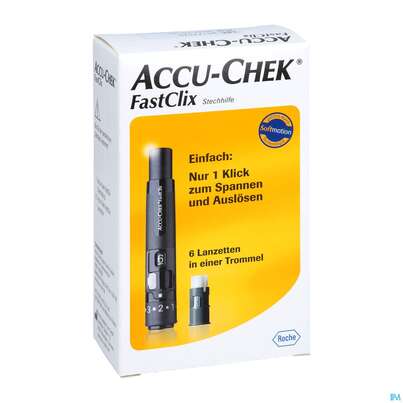Sie sehen eine Packung Diagnostika U.zubehoer Accu-chek Fastclix/set Stechhilfe +12lanzett C2 69 1pk, Produktbild: 03 Diagnostika U.zubehoer Accu-chek Fastclix/set Stechhilfe +12lanzett C2 69 1pk, A-Nr.: 5161570 - 03