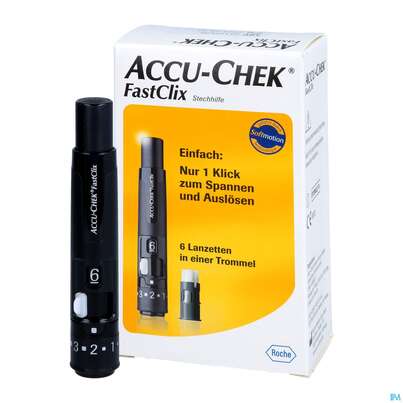 Sie sehen eine Packung Diagnostika U.zubehoer Accu-chek Fastclix/set Stechhilfe +12lanzett C2 69 1pk, Produktbild: 04 Diagnostika U.zubehoer Accu-chek Fastclix/set Stechhilfe +12lanzett C2 69 1pk, A-Nr.: 5161570 - 04