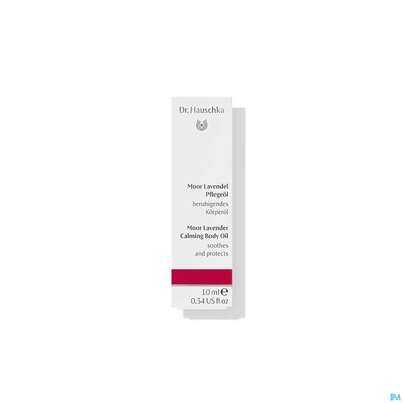 Sie sehen eine Packung Dr. Hauschka Moor Lavendel Pflegeöl 10ml, Produktbild: 01 Dr. Hauschka Moor Lavendel Pflegeöl 10ml, A-Nr.: 4147355 - 01