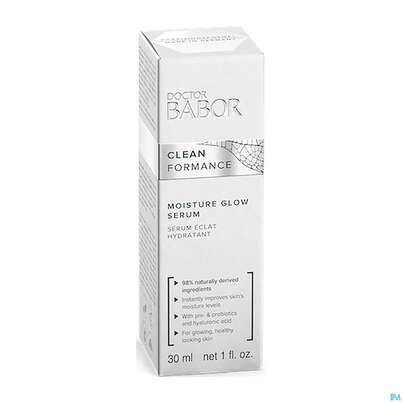Sie sehen eine Packung Dr.babor Cleanformance Moisture Glow Serum 48006 30ml, Produktbild: 01 Dr.babor Cleanformance Moisture Glow Serum 48006 30ml, A-Nr.: 5579571 - 01